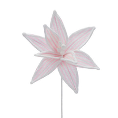 Festive Pink &amp; White Stripe Poinsettia (40cm) image 0