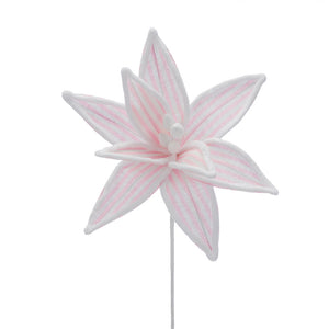 Festive Pink &amp; White Stripe Poinsettia (40cm) image 0