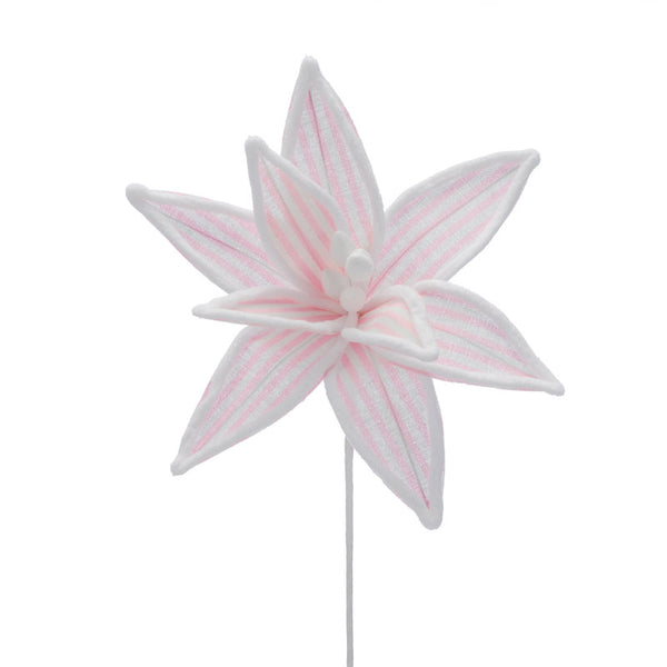 Festive Pink &amp; White Stripe Poinsettia (40cm) image 0