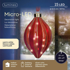 Lumineo Micro LED Hanging Red Olive image 1