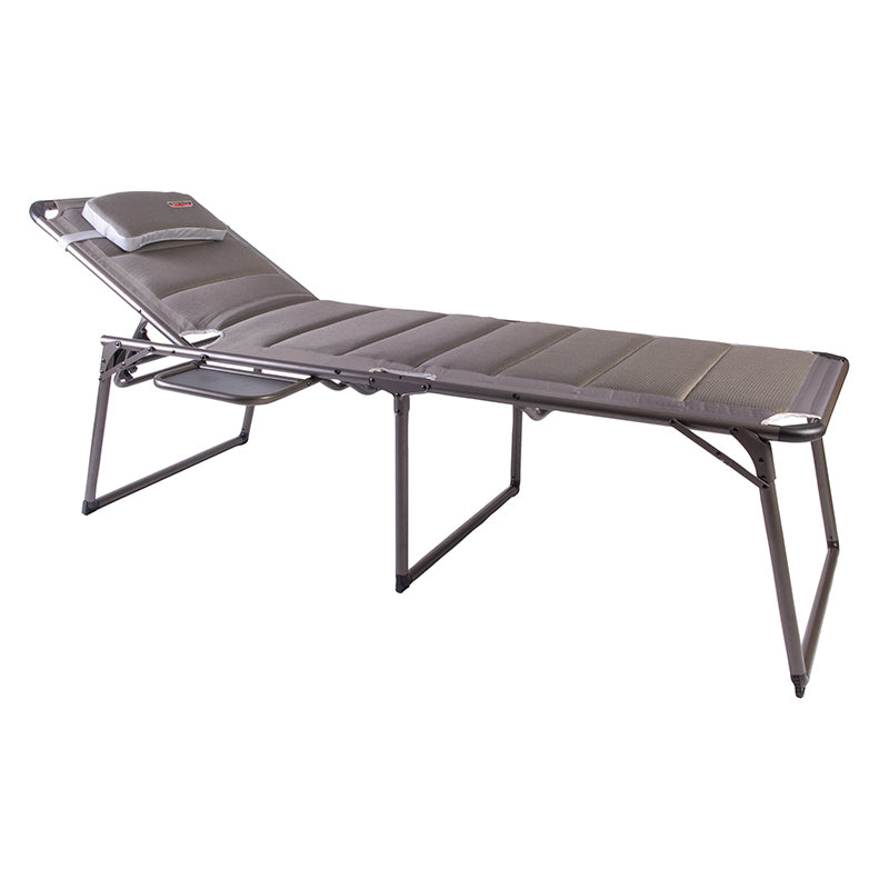 Quest Elite Naples Pro Sun Lounger in Grey with Side Table &amp; Headrest image 0