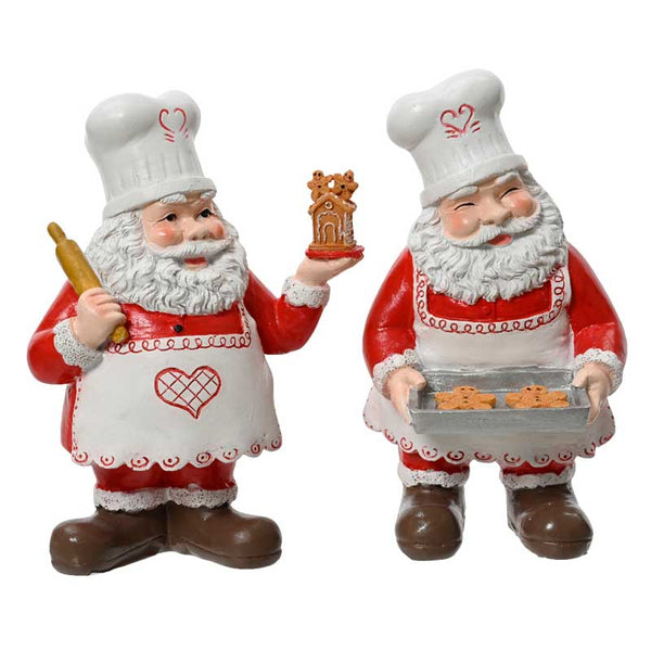 Decoris Polyresin Baking Santa (Assorted Designs) - 15cm image