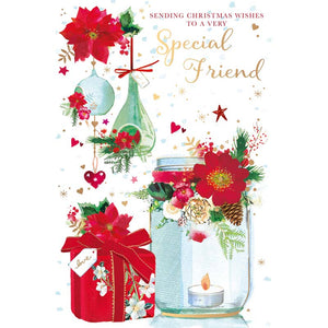 Words N Wishes Present & Candle Jar Christmas Card image 0