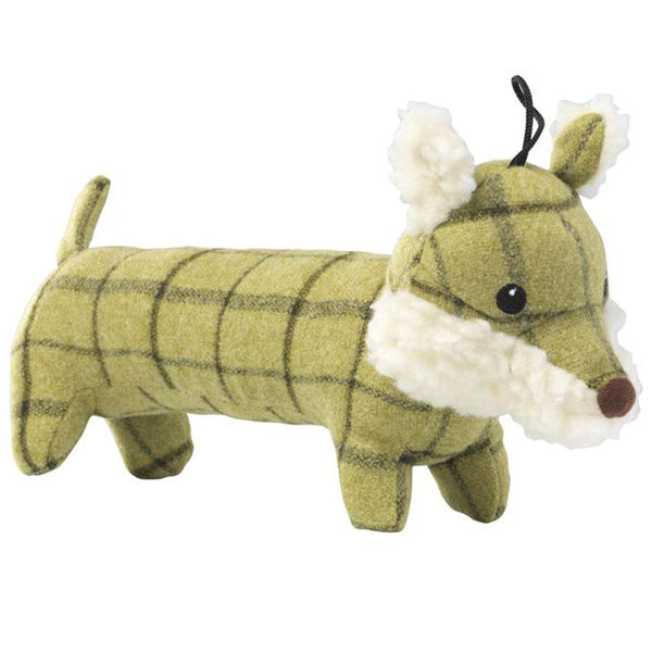 House of Paws Tweed Plush Long Fox Dog Toy image 0