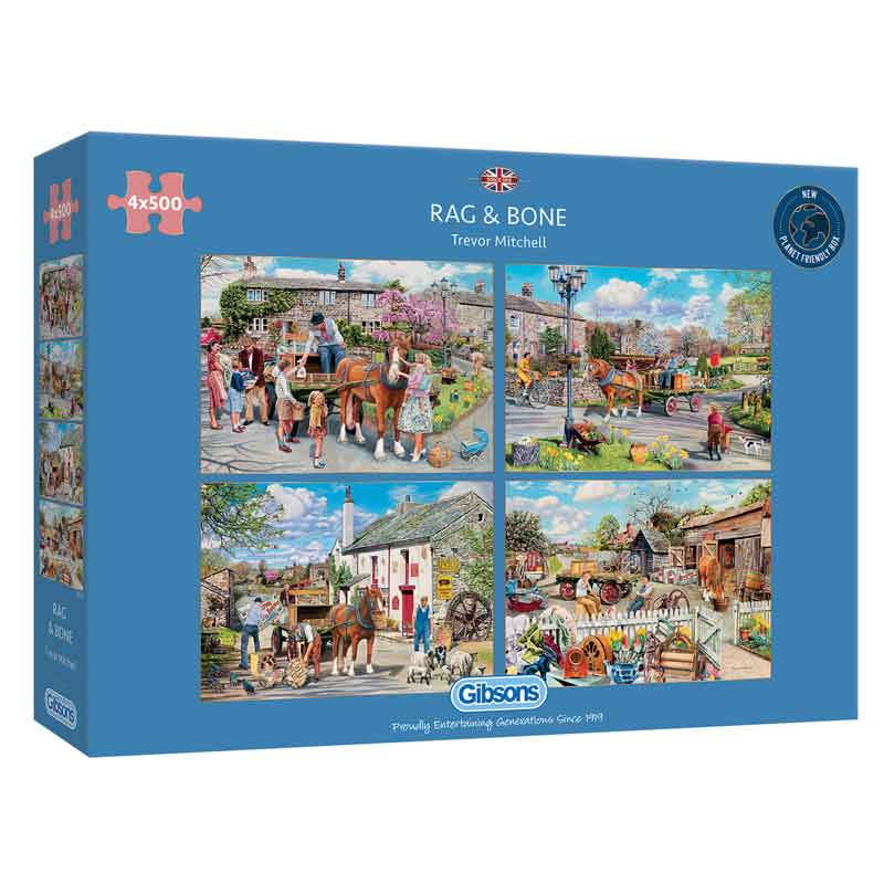 Gibsons Rag & Bone 4 x 500 Piece Jigsaw Puzzles image 0