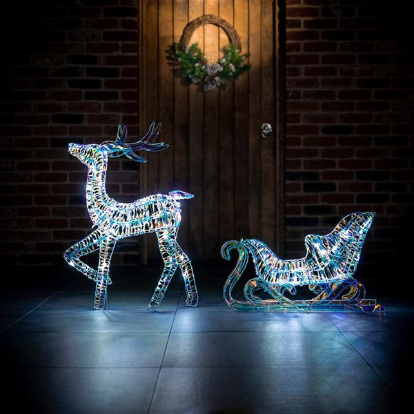 Bosk Iridescent Reindeer &amp; Sleigh image 2