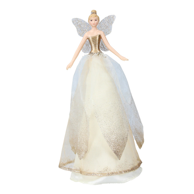 Gisela Graham Cream & Gold Tree Top Fairy image 0