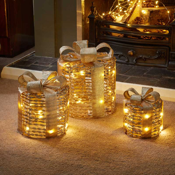 Three Kings Gold GlitterTwist Gift Boxes (Set of 3) image 0