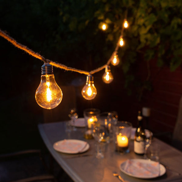 NOMA 10 Connectable Jute Rope Festoon Lights image 0