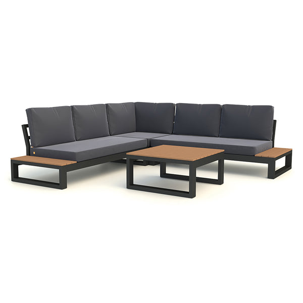 LIFE Soho Corner Sofa Set in Lava with All Weather Carbon Cushions image 5