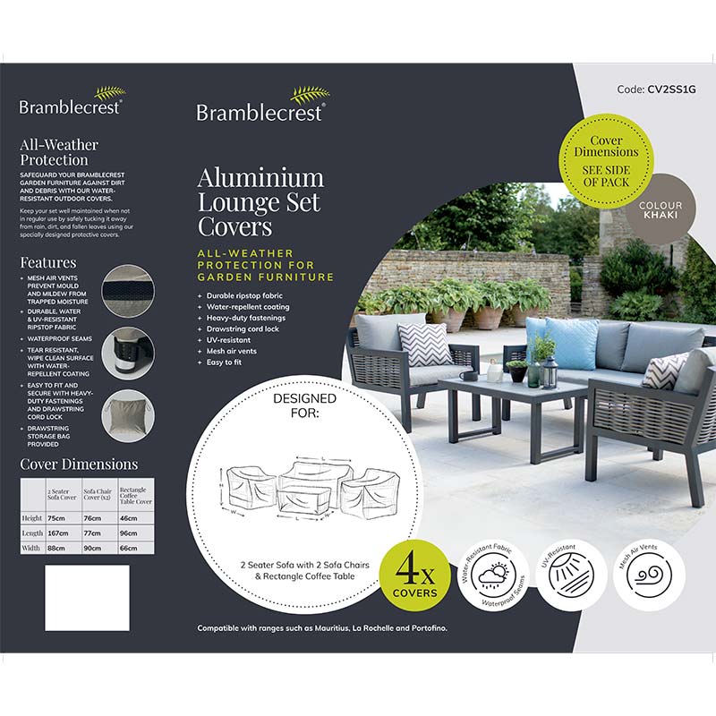 Bramblecrest Covers for Aluminium 2-Seat Sofa Lounge Set image 0