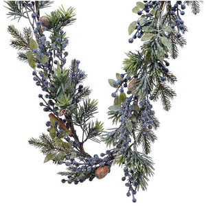 Everlands Frosted Blue Berry Garland image 1