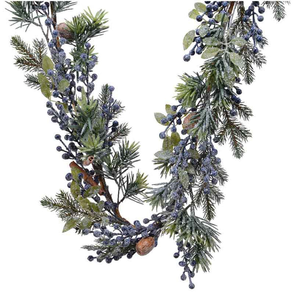 Everlands Frosted Blue Berry Garland image 1