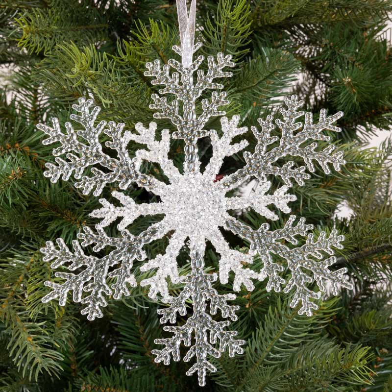 Decoris Plastic Snowflake with Glitter image 0