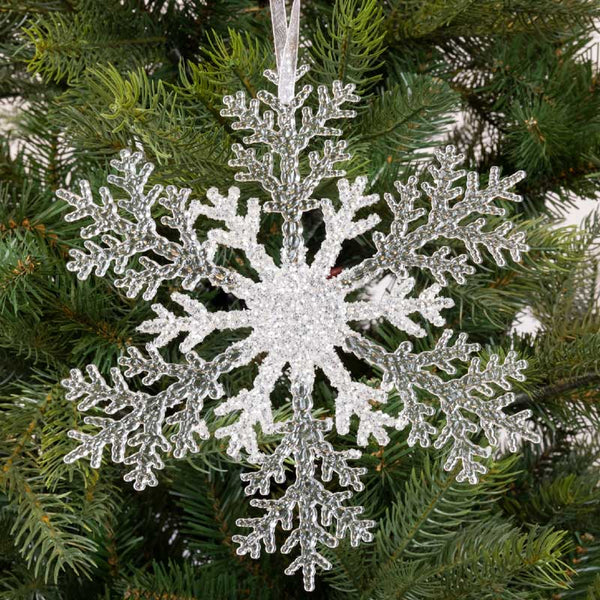 Decoris Plastic Snowflake with Glitter image 0