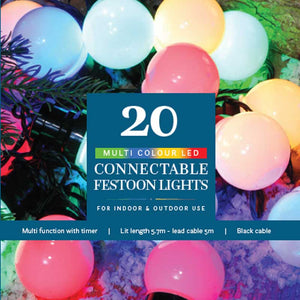 NOMA 20 Connectable LED Festoon Lights - Multi-Coloured image 1