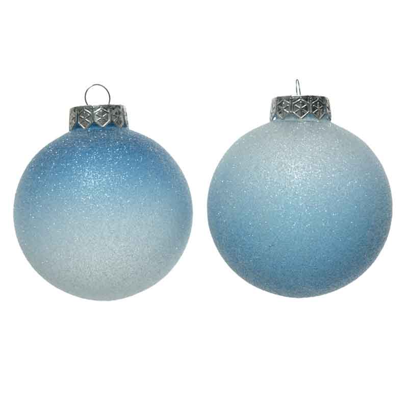 Decoris Shatterproof Bauble with Ice Colourflow in Night Blue (Assorted Designs) image 0