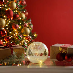 Festive Lit Santa Sleigh Crackle Effect Ball image 2