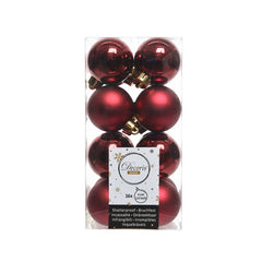 Decoris Shatterproof Baubles in Oxblood (Pack of 16) image 0
