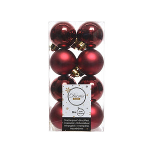 Decoris Shatterproof Baubles in Oxblood (Pack of 16) image 0
