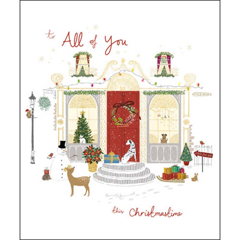 Woodmansterne To All Of You Red Door Christmas Card image 0