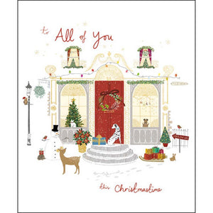 Woodmansterne To All Of You Red Door Christmas Card image 0