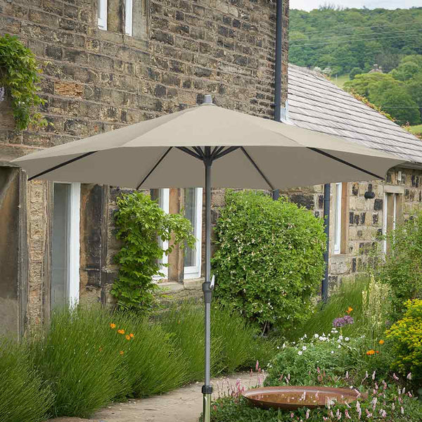 Platinum Riva 3.5m Round Crank Parasol – Champagne (Ivory) image 0
