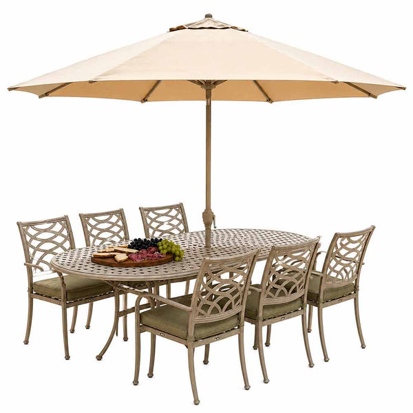 Hartman Buxton 6 Seat Garden Dining Set in Maize with Parasol image 10