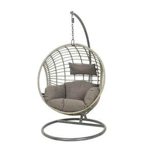 London Single Open Weave Hanging Egg Chair Cocoon in Grey image 2