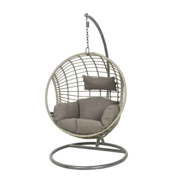 London Single Open Weave Hanging Egg Chair Cocoon in Grey image 2