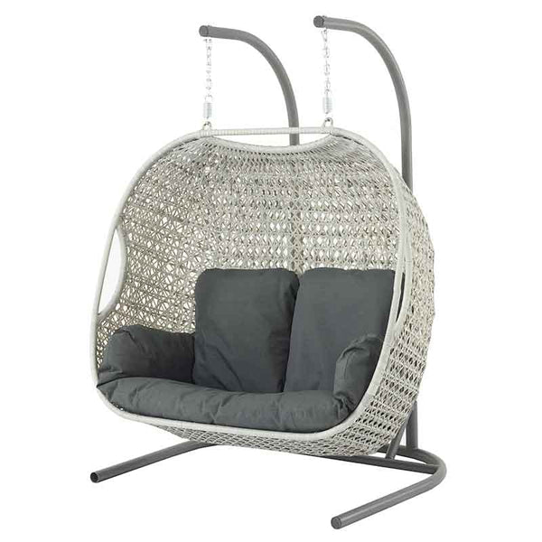 Bramblecrest Monterey Double Hanging Cocoon in Dove Grey Rattan image 5