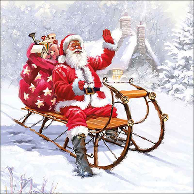 Ambiente Paper Napkins - Santa On Sledge (Pack of 20) image 0