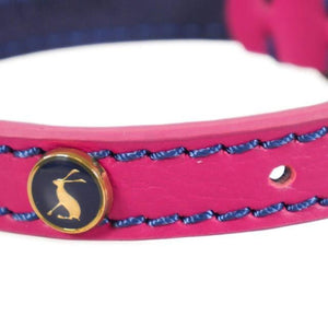 Joules Fuchsia Pink Leather Dog Collar image 2