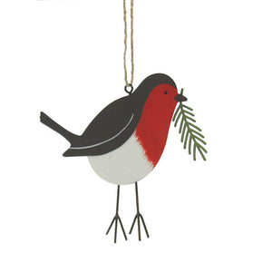 Festive Metal Hanging Robin image 0