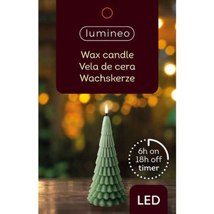 Lumineo Green Wax LED Tree Candle image 2