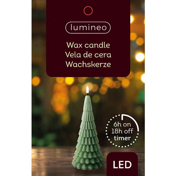 Lumineo Green Wax LED Tree Candle image 2