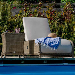 Bramblecrest Monte Carlo Reclining Sun Lounger with Side Table image 2