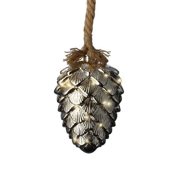 Lumineo Micro LED Hanging Smokey Pinecone image 0