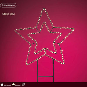 Lumineo LED Metal Star Garden Pick - 38cm image