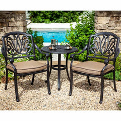 Hartman Amalfi Garden Bistro Set in Bronze with Amber Cushions image 0