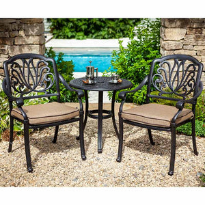 Hartman Amalfi Garden Bistro Set in Bronze with Amber Cushions image 0