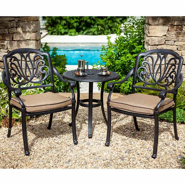 Hartman Amalfi Garden Bistro Set in Bronze with Amber Cushions image 0