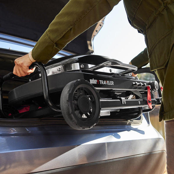 Weber Traveler Compact Portable Gas Grill BBQ with Travel Cart image 8