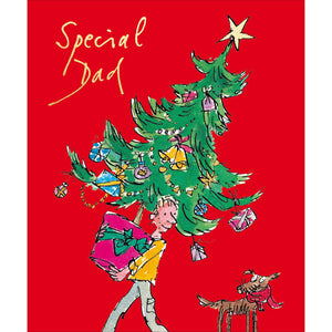 Woodmansterne Carrying The Tree Dad Christmas Card image 0