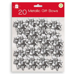 Gift Maker Silver Metallic Gift Bows (Pack of 20) image 0