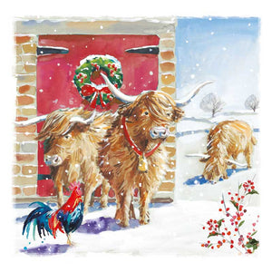 Ling Design Charity Christmas Cards - Highland Cattle In The Snow (Pack of 6) image 0