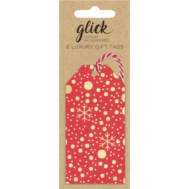 Glick Red Sparkles Gift Tags (Pack of 6) image 0