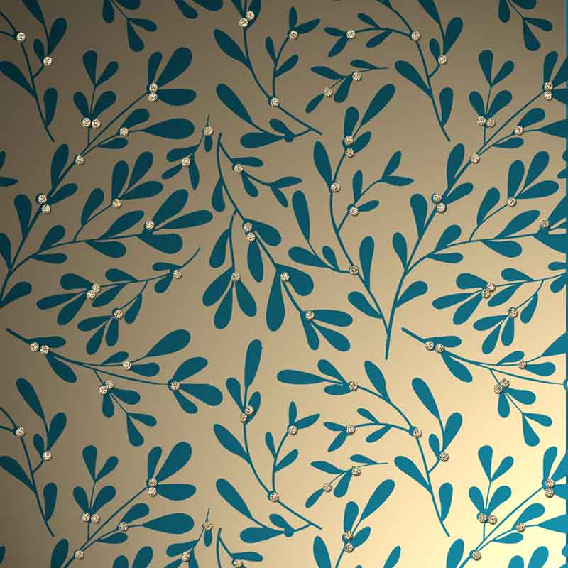 Uniqueco Mistletoe Gold Luxe Gift Wrap (2m) image 0