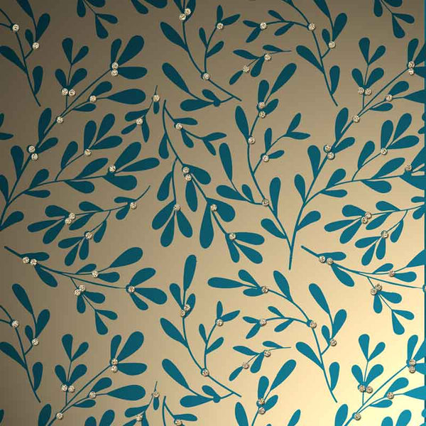 Uniqueco Mistletoe Gold Luxe Gift Wrap (2m) image 0