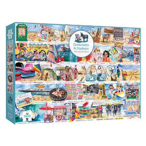 Gibsons Deckchairs & Donkeys 1000 Piece Jigsaw Puzzle image 1